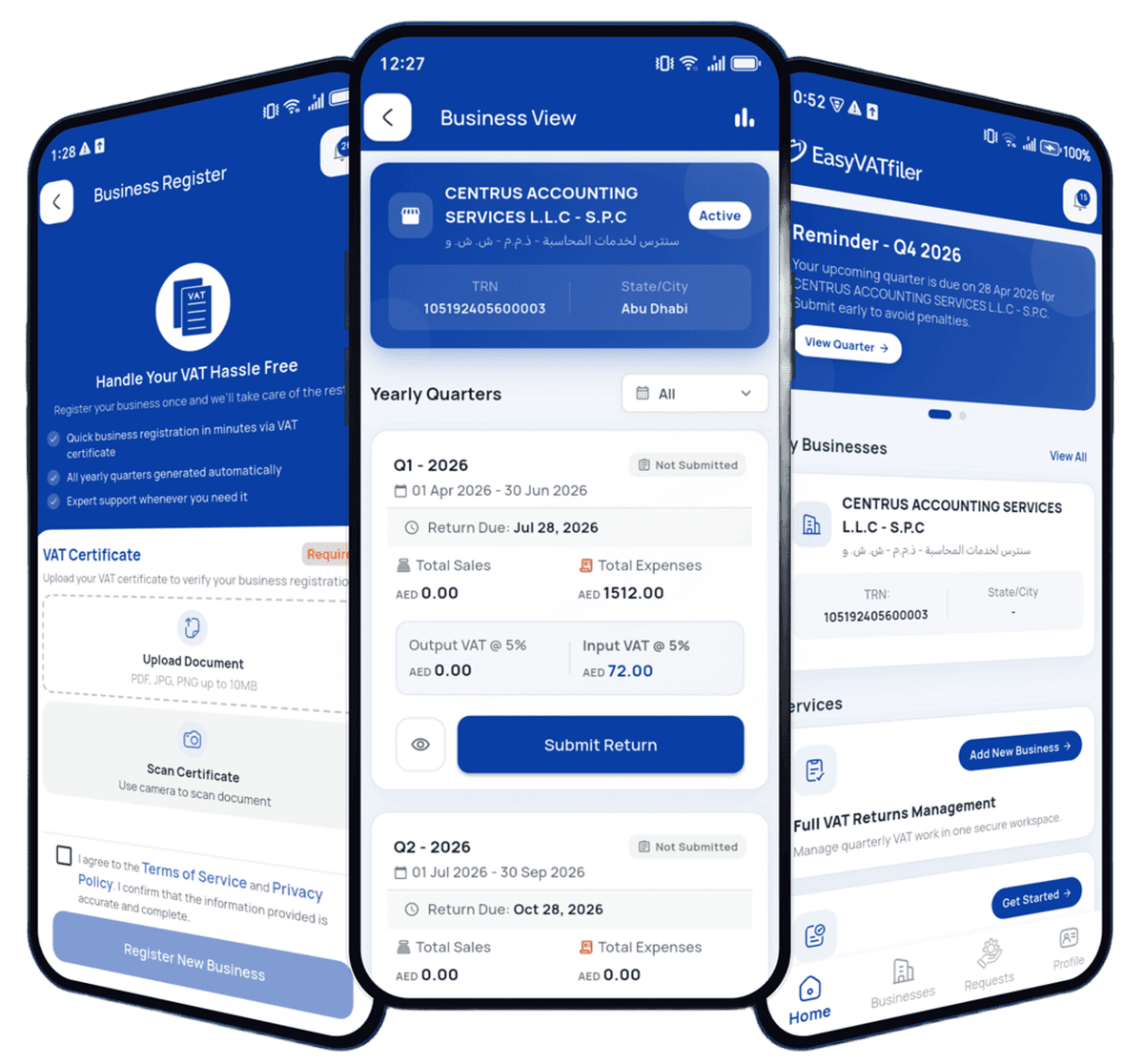 Centrus mobile app screenshot inside phone mockup